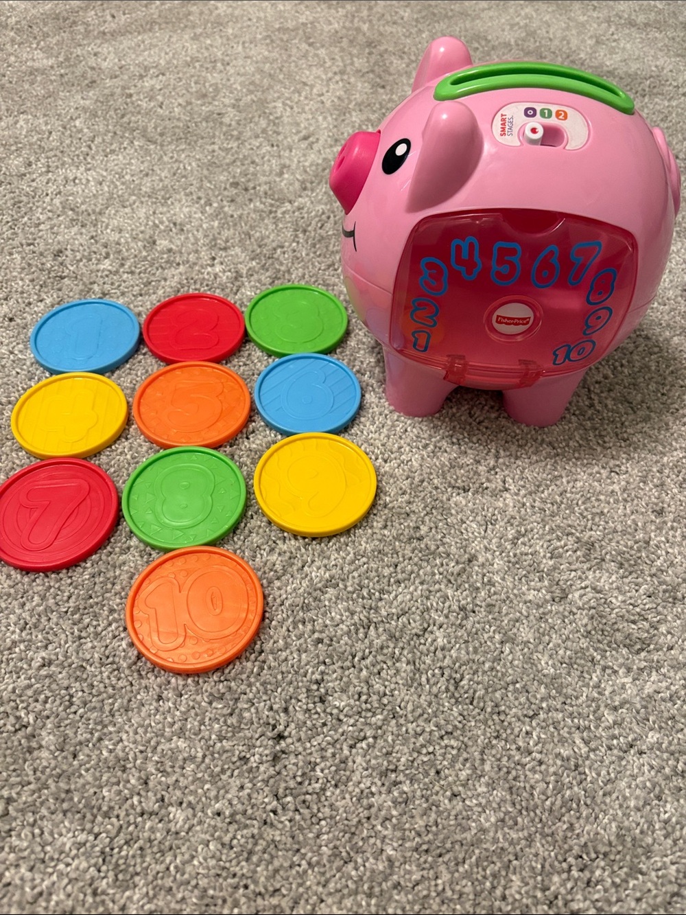 Fisher Price Electronic Piggy Bank Toy with Colorful Coins